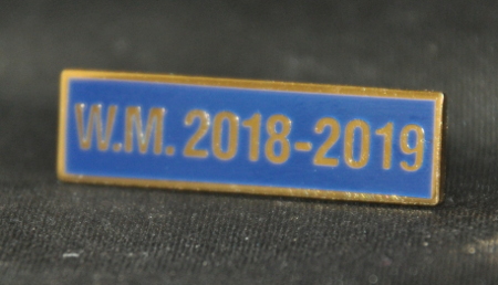 Breast Jewel Middle Date Bar 'WM 2018-2019 - Gilt on Blue Enamel - Click Image to Close